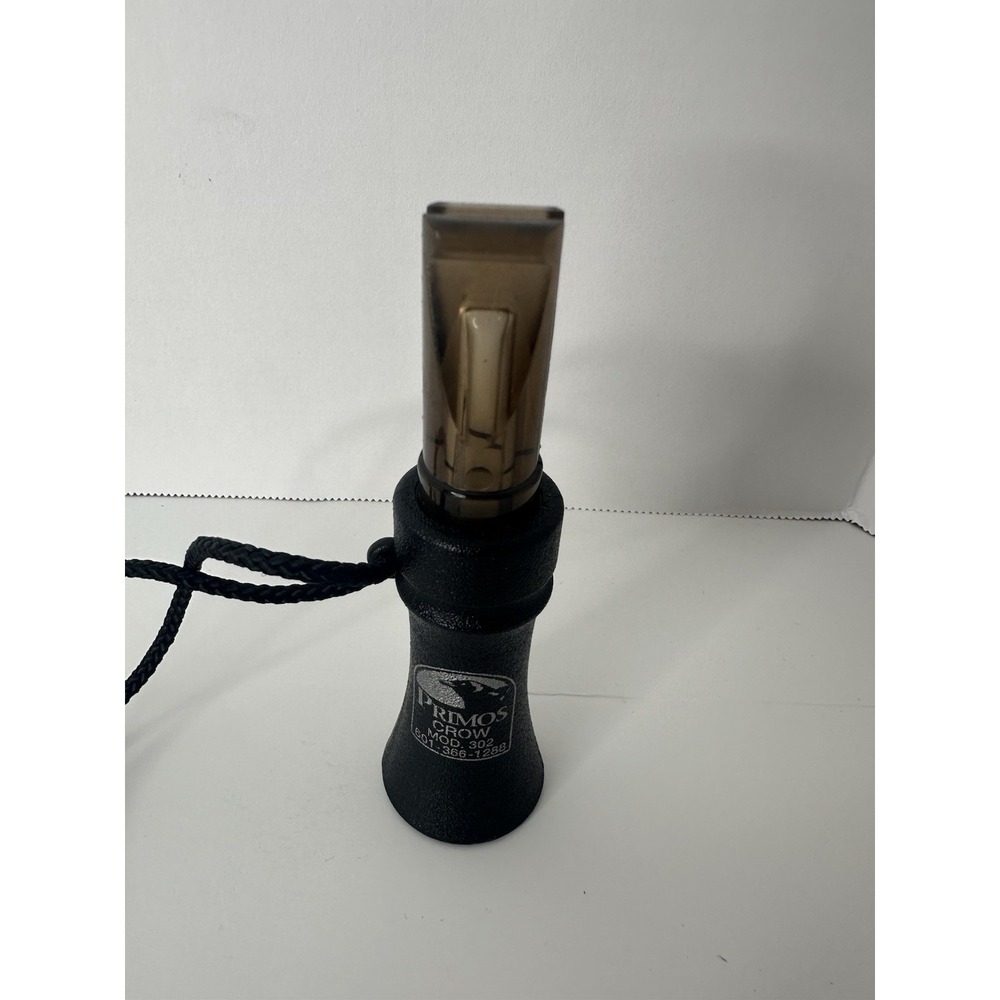 Primos Crow Model 302 Mouth Call with Lanyard Black Plastic Made in USA